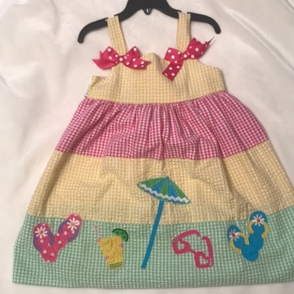 EUC Goodlad Girls 4T multicolor beach sundress & matching purse